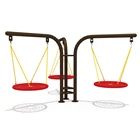 Children Garden High Quality 3 Seat Children Metal Outdoor Garden Net Rope Swing
