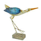 Table Hengfa Ocean Handcraft Blue Table Top Seafowl Metal Art White Seabird Decor