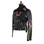 Jacket Jackets Motor Jacket Ladies Plus Sizes Pu Faux Leather Jackets Women Fashion Embroidery Pu Jacket