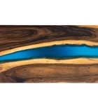 Wood Table Solid Walnut Wood Resin River Beach Home Use Dining Table Top Slab 30x48inch
