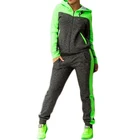 Women Jacket Women Hoodie Jacket Jogger Pants Clothing 2 Piece Set Fashion Contrast Color Running Tracksuit