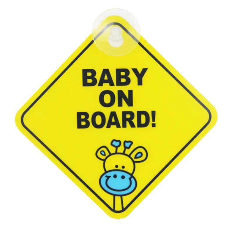 Custom Manufacturer Direct Wholesale Car Sticker Baby On Board Window Warning PP Sign With Suction Cup