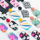 Earrings Earrings Bohemia Printing Moon Dangle Flower Resin Earrings For Women Jewelry