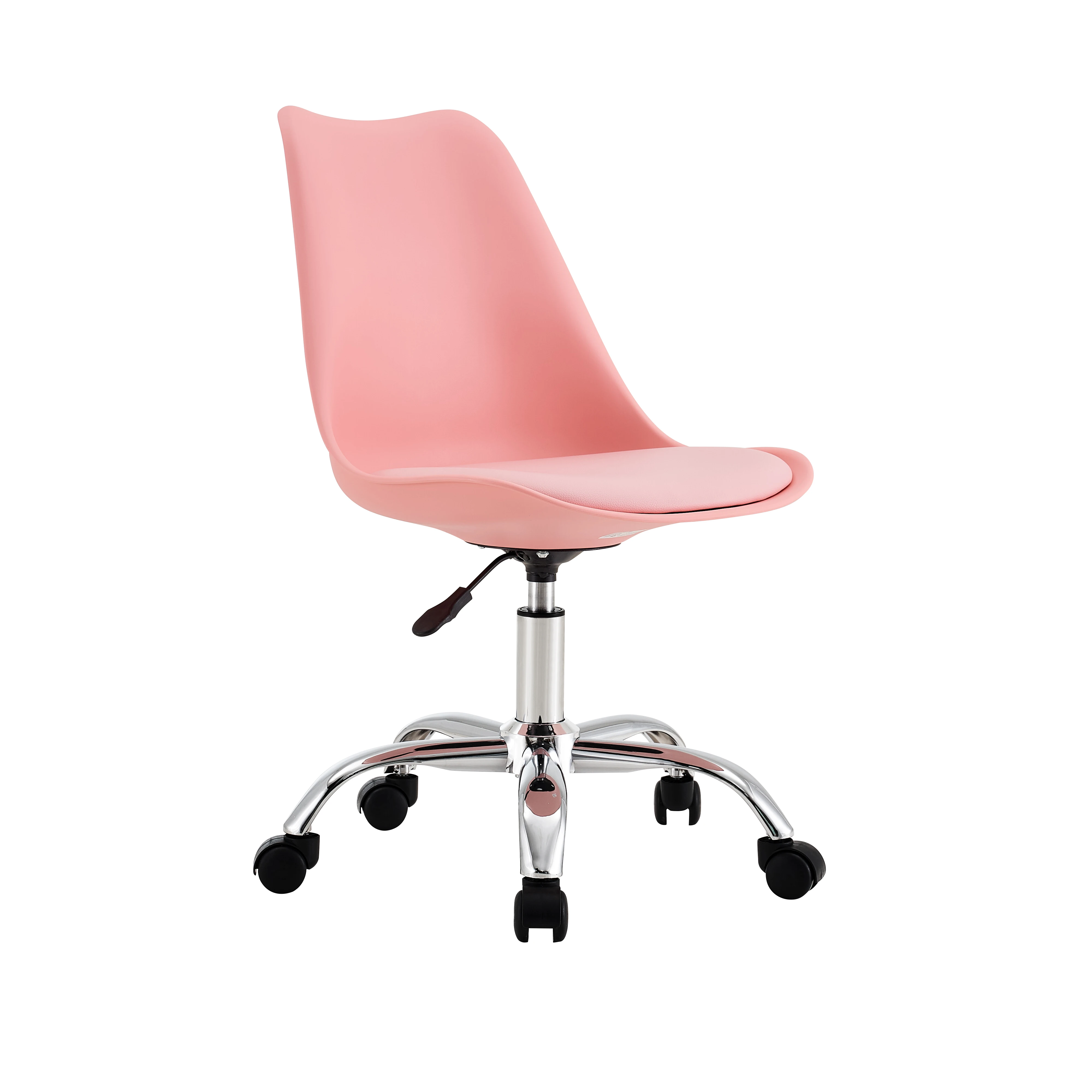 pink plastic swivel chair