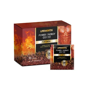 Lifeworth male power drink tongkat ali Energy herbal healthy vitality Instant black Maca reishi Coffee