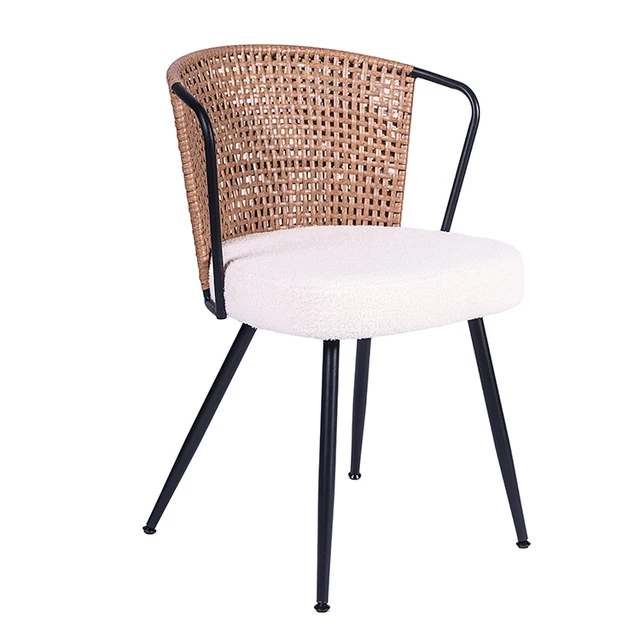 Modern Elegant Dining Room Chair Metal Rattan Dining Chair Leisure for Hotels