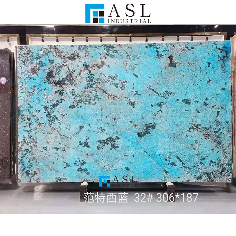 Factory direct blue marble macauba onyx marble sky blue quartzite marmol azul precio