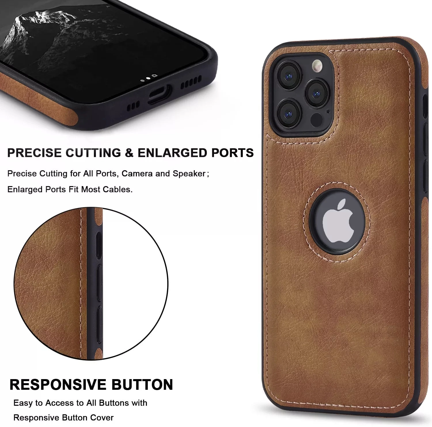 Durable Anti-Scratch Soft Grip Phone Cover For Iphone 13 Pro Max Classic Luxury Pu Leather Phone Cases For Iphone 14 Pro Max
