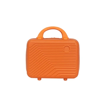 Retro straight corner large capacity cosmetic case women's small travel suitcase storage bag 12 inches mini suitcase