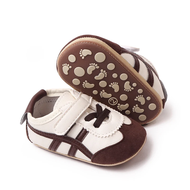 Color Matching Striped Soft Sole Anti-slip and Wear-resistant Casual Sports Baby Shoes manufacture