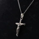 Necklace Gemnel Hot Selling 316L Stainless Steel Gold Crucifix Jesus Necklace Men Jewelry