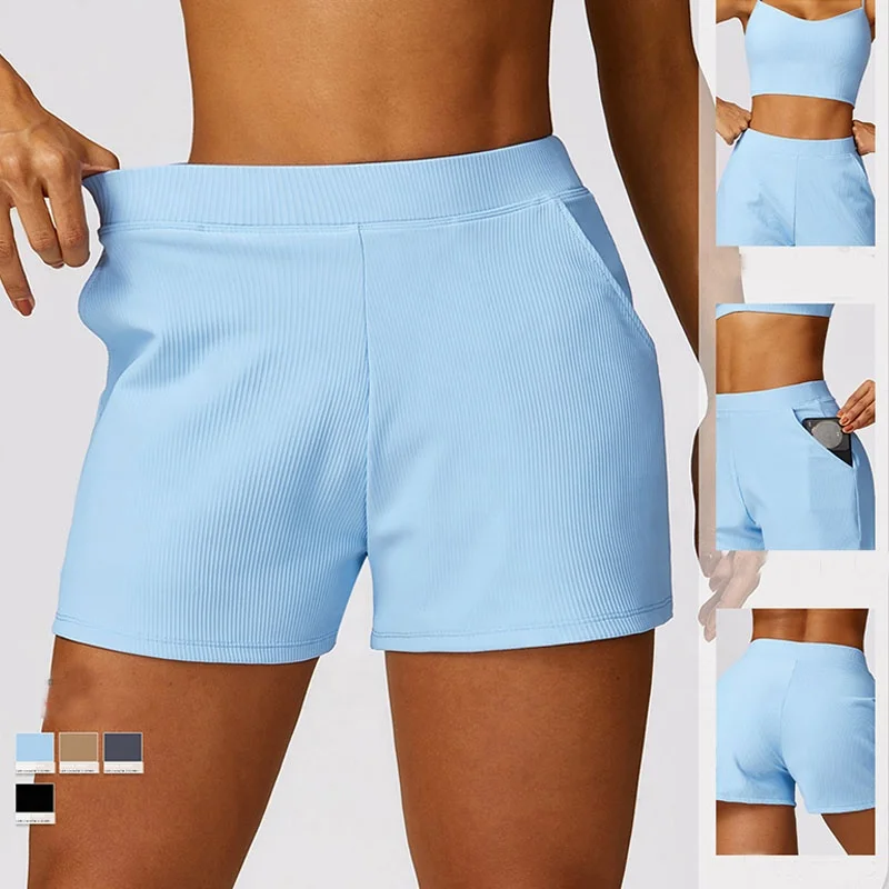Hot Sale Fitness Running Tight Active Sports Fabric Workout Gym Sportswear Women Shorts Pants Women Yoga Shorts With Pocket