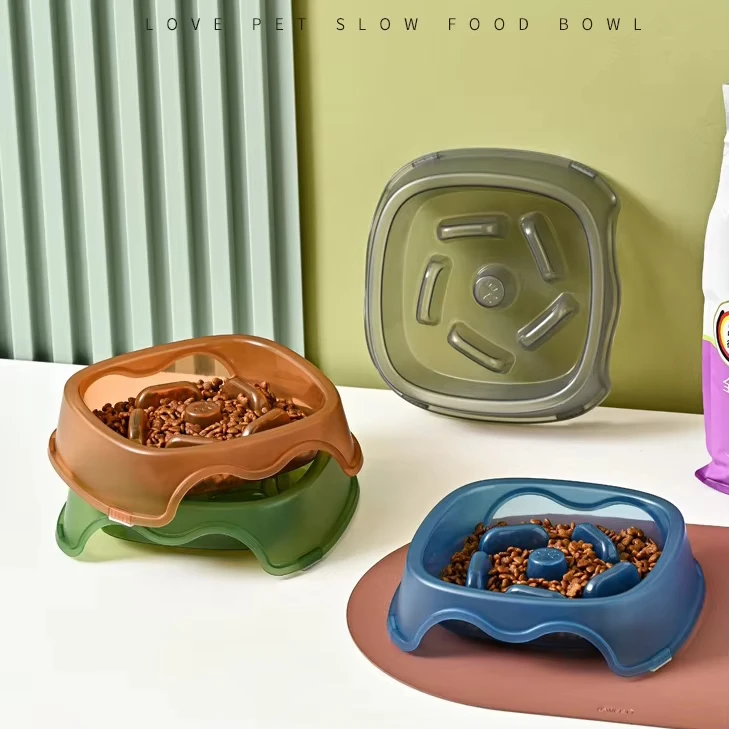 New Anti-tipping Plastic Anti Choking Pet Food Bowl Cat Food Feeder Bowl Pet Products manufacture