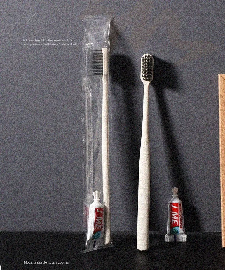 Custom 5 Star Hotel Supplies Dry Amenities Disposable Dental Kit Resort Portable Travel Toothbrush with Toothpaste