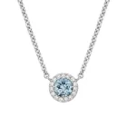 Necklace Necklaces Shape Necklace Simple Delicate Design 925 Sterling Silver Round Shape Aquamarine Necklace For Girls
