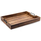 Tray Service Trays Wood 2021 Decoration Tea Table Tray Wooden Service Tray Rectangular Metal Wood Tray