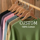 Long In Stock 100% Cotton Long Sleeve Blank T Shirt Custom LOGO Printing Embroidery For Men And Women