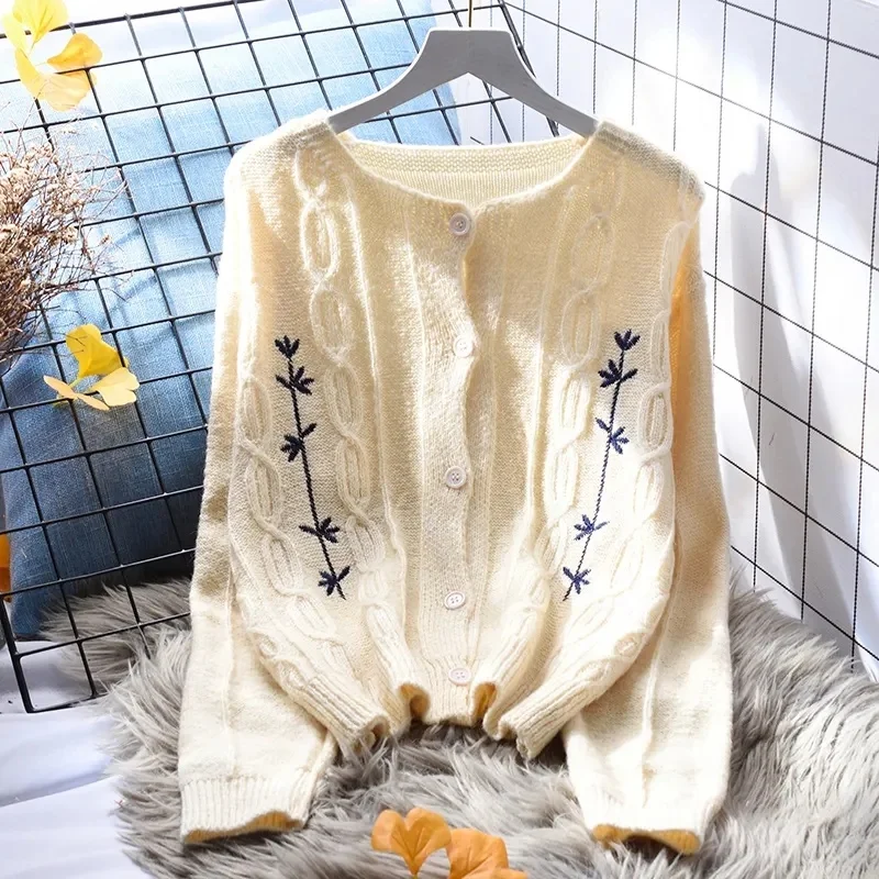 Women's 2024 Fall Casual Fall Waffle Knit Sweater Long Balloon Sleeve Loose Pullover Jumper