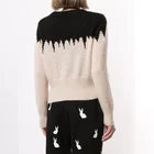 Women Pullover Cashmere OEM Women Intarsia 2 Tone Knit TOP Pullover Jumper Wool Cashmere Cotton Cropped Sweater