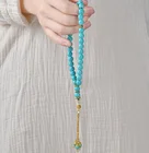 Beads 38 Pcs Wholesale Blue Turquoise Stones Islamic Muslim Natural Beads Prayer Beads