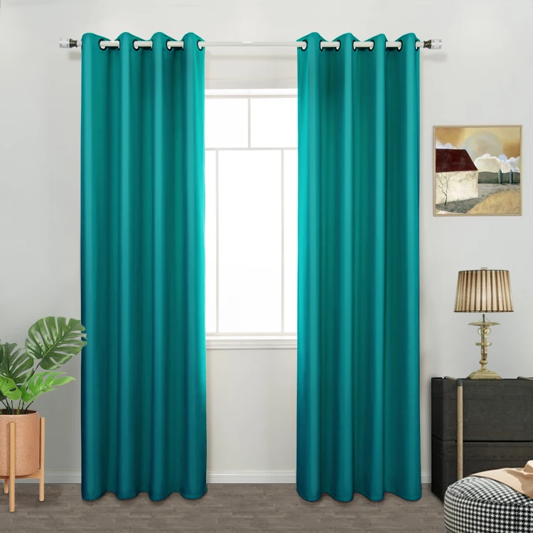 Home decorating bedroom blackout 100% polyester curtains with custom logo