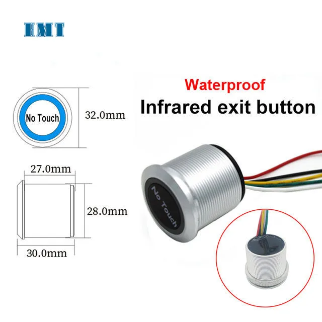 Ip Waterproof Infrared Sensor No Touch Exit Switch Button Touchless