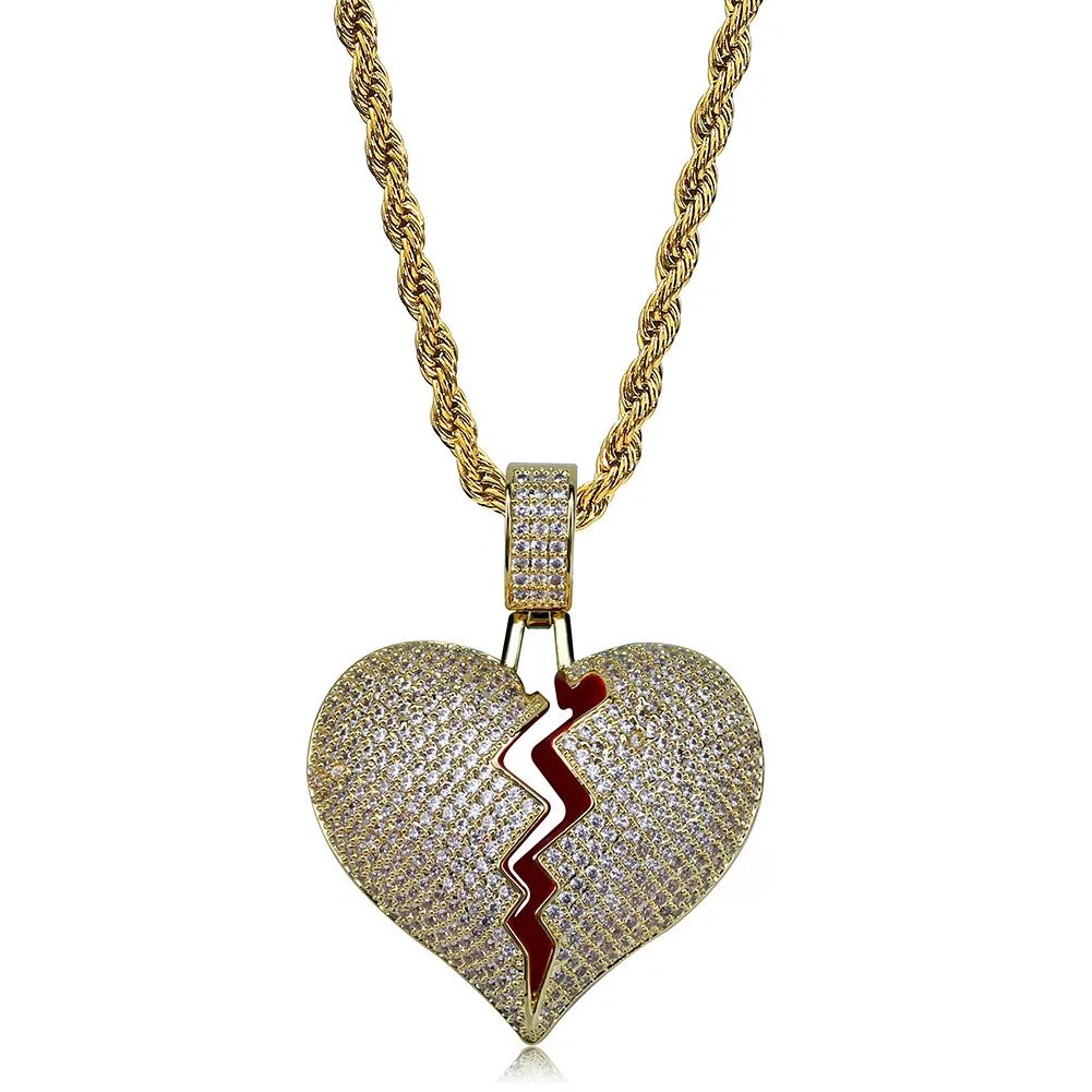 diamond broken heart necklace