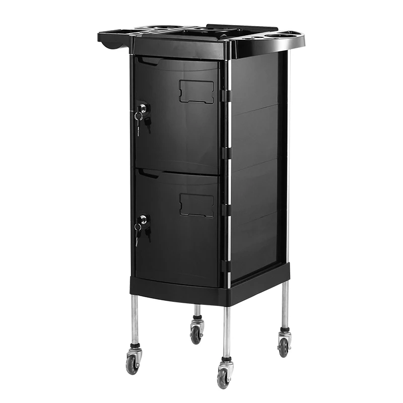 Fenghe factory X11-E multifunction stable and durable vintage black 5 floor drawer tray design beauty salon trolley