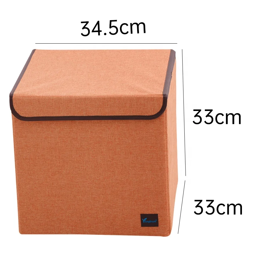 Popular Products Cotton&Linen Folding Storage Box Homes Storage Containers Clothes Storage Box With Lid