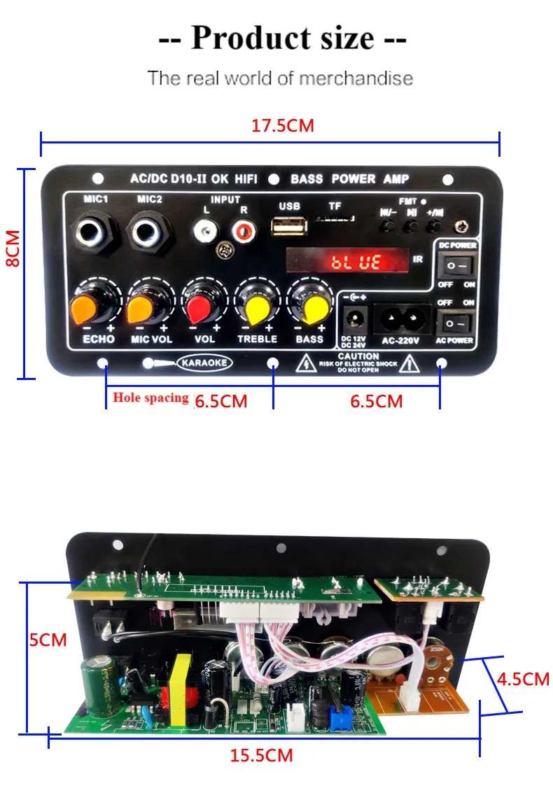 D Audio Subwoofer Bluetooth Amplifier Board With Display