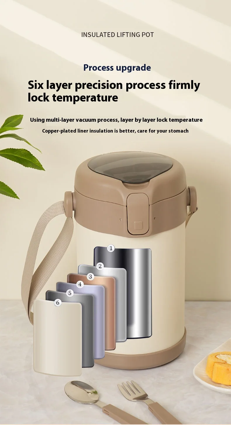 304 Stainless Steel Insulated Lunch Box, Portable Large-Capacity Multi-Layer Lunch Container for Students and Office Workers