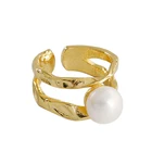 Sterling Silver Ready To Ship High End Sterling Silver Ring Pearl Ring Gold Plated
