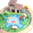 Train Set 39pcs Wooden Train Track Wooden Railway Set For Toddlers Wood Train Track