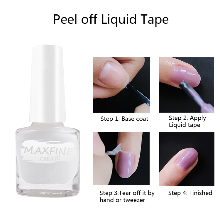 MAXFINE 8ML Base Nail Gel Polish Art Nutrition Oil Moisturizing Nail Cuticle Oil Peel Off Liquid Tape For Nail Beauty