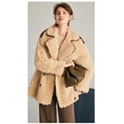 Winter Coat Manufacturer Wholesale Women Winter Outerwear Long Shearling Wool Coat With Belted