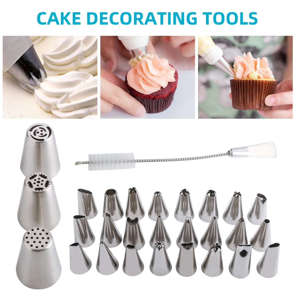 117Pcs baking flower leaf shape fondant molds icing tips piping bags cake decoration tools