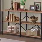Antique Durable 4 Tiers Industry Living Room Wooden Metal Storage Organizer Display Corner Wall Book Shelf