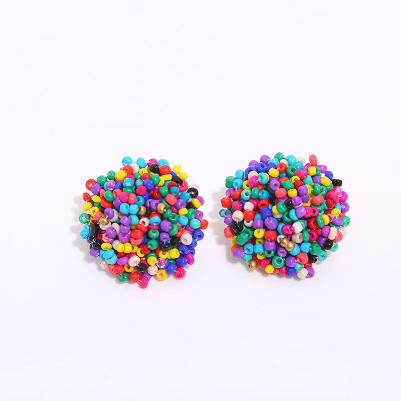 Boho Statement Handmade Seed Beads Stud Earrings Women Fashion Water Drop Earrings Jewelry For Gift