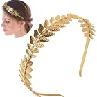Fashion Metal Gold Leaf Headbands Cheap Girl Metal Headpiece Gold Leaves Hairband