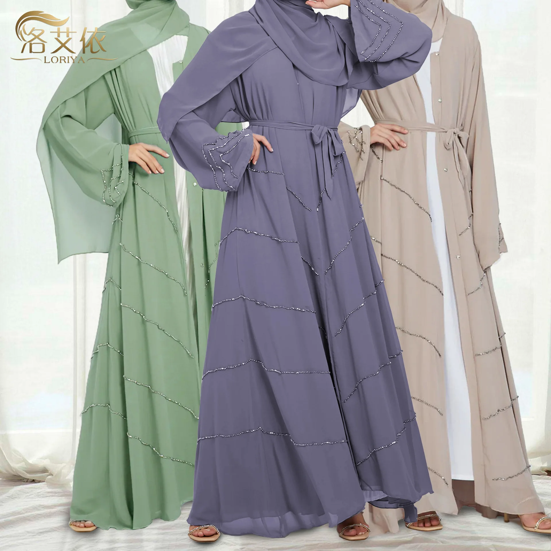 Wholesale Solid Color Simple Modest Islamic Clothing Abaya Muslim Dresses for Women Abaya supplier