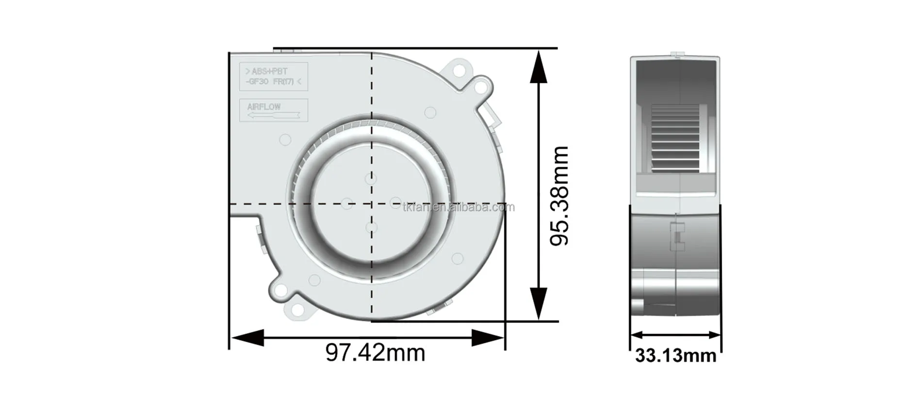 Centrifugal Fan, 8200, 9733, 97*33mm, 9BMC12P2G001 - detail 2