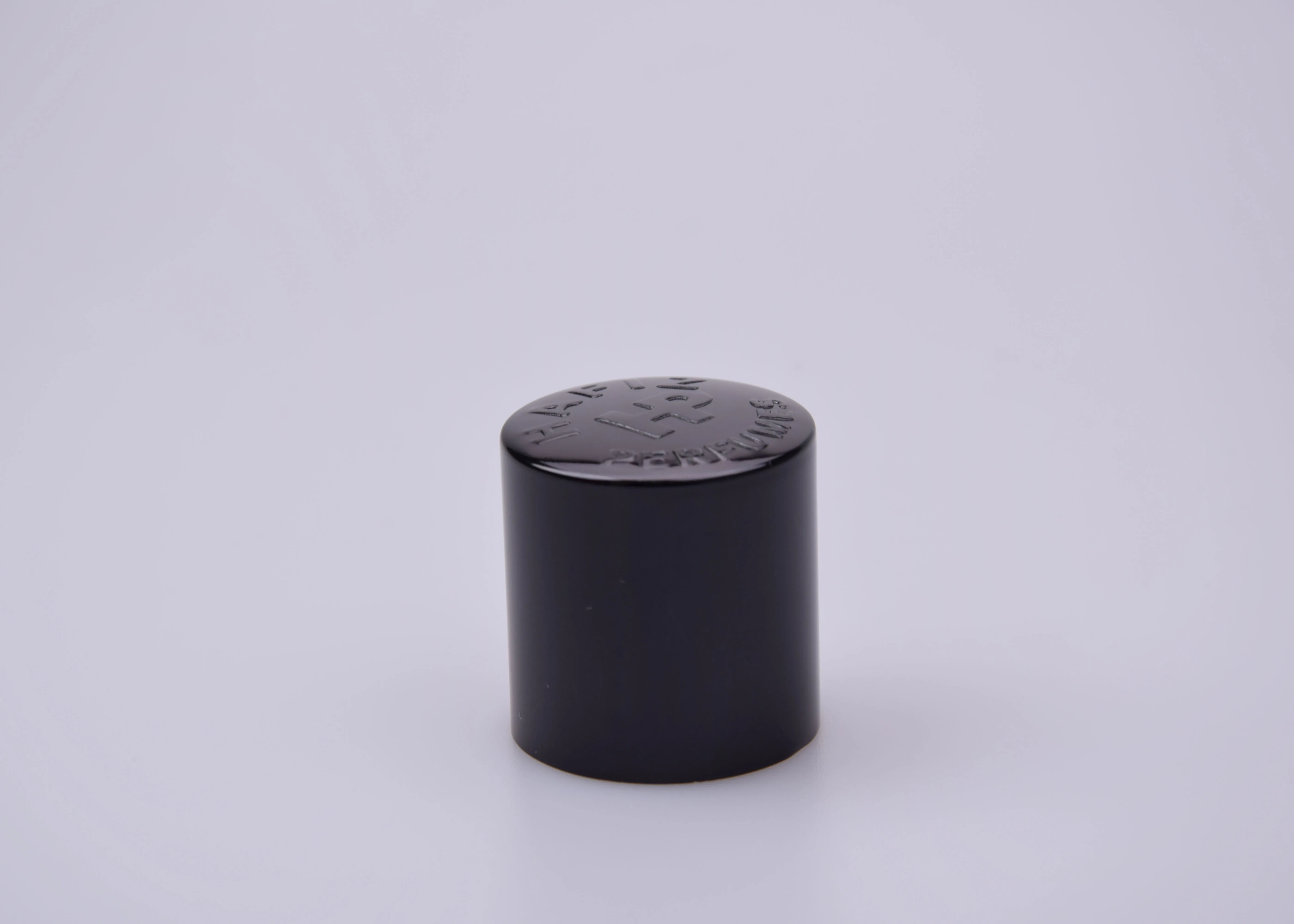 33mm Black Aluminum-Plastic Perfume Bottle Cap with Thick Insert for 15mm Sealing