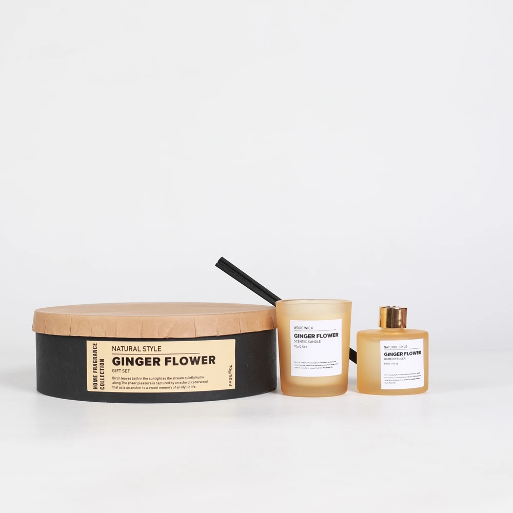 glass jar natural soy wax box reed diffuser scented candle gift