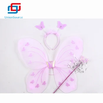 hot selling butterfly fairy wings for kids carnival party costume set