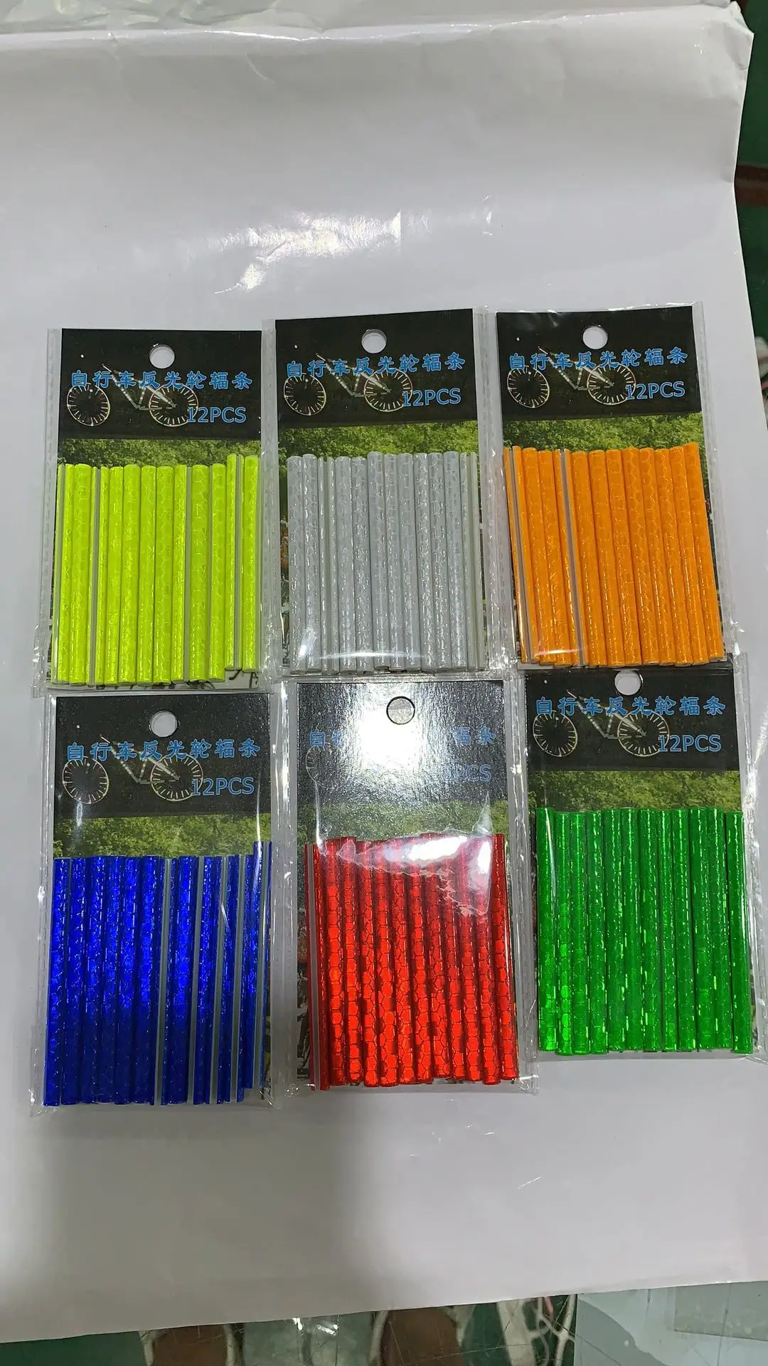 hi vis silver orange motorcycle bicycle bike wheel reflector reflective spoke sticker for safety warning decoration in the dark