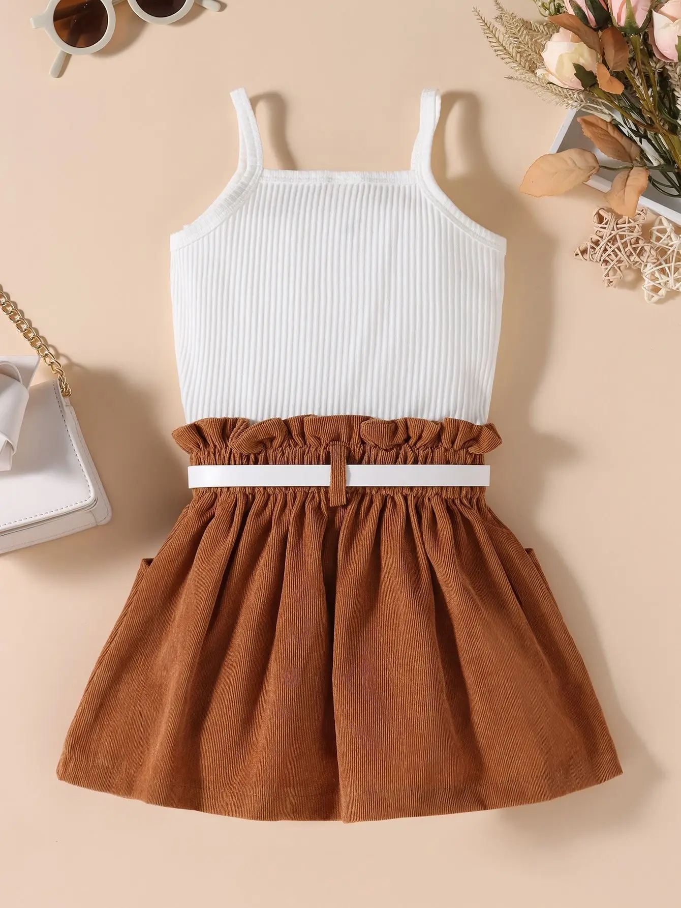 New fashion toddler girls clothing sexy sleeveless tops+skirts+belt boutique 3pcs children'c clothing kids outfits