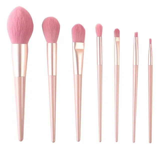 7 pcs unicorn makeup brushes, threaded stems, long stems for eyes and face, soft makeup set brushes
