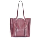 Luxury Leather Bag OEM Luxury Vintage Style Soft Genuine Leather Ladies Oil Waxed Handbag Large Capacity Shoulder Bag