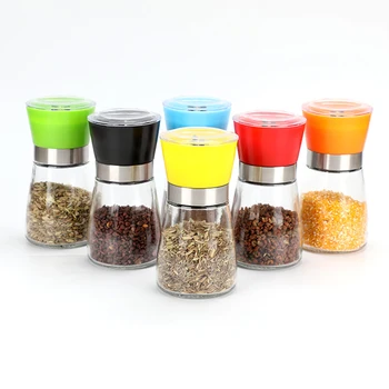Plastic Salt and Pepper Grinder Refillable Coarseness Adjustable Salt and Pepper Mill Shakers Ceramic Spice Grinder