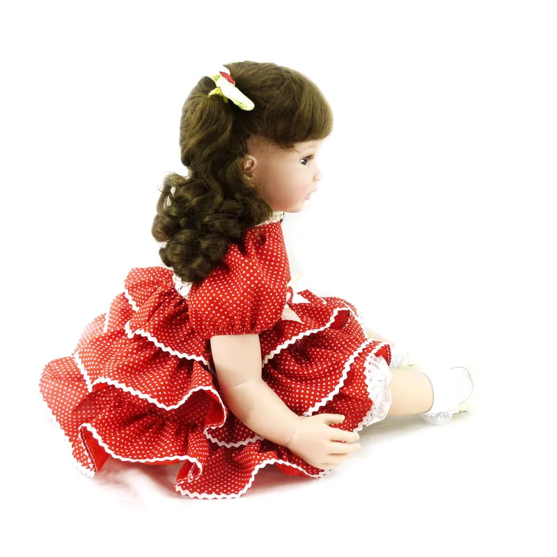 Unique Kids Gift Chubby Cheeks Realistic Lifelike 60 CM  Reborn Baby Doll Red Dress